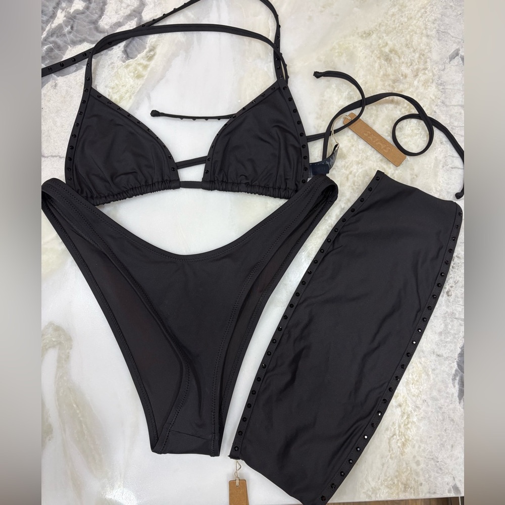 SKIMS Elegant Black Swimwear Set